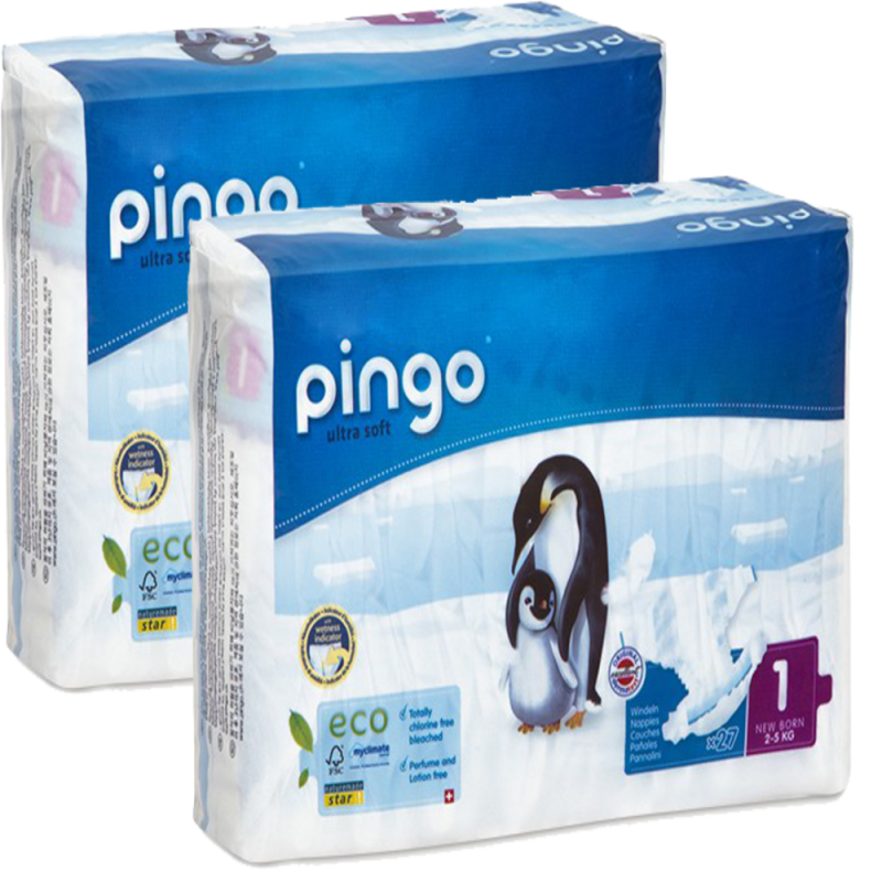 Pañales desechables ecológicos Pingo - talla 1 - Granujas - Crianza  Sostenible