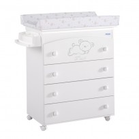 Habitación Sweet Bear: Cuna con cajón, Cómoda con Bañera y Pack Textil (Edredón, Jgo sábanas y Protector)