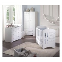Habitación Completa Sweet Bear: Cuna con cajón, Bañera, Armario, Pack Textil y Sillón
