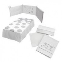 Habitación Completa Sweet Bear: Cuna con cajón, Bañera, Armario, Pack Textil y Sillón
