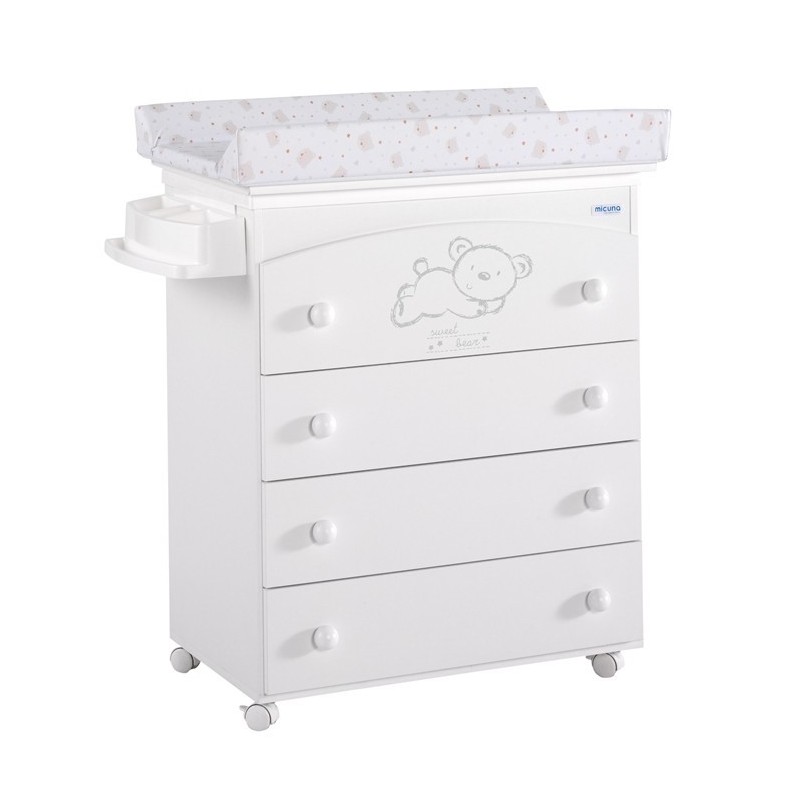 Habitación Completa Sweet Bear: Cuna con cajón, Bañera, Armario, Pack Textil y Sillón