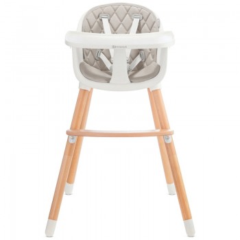 Trona para bebé 708 madera blanca y asiento de paja