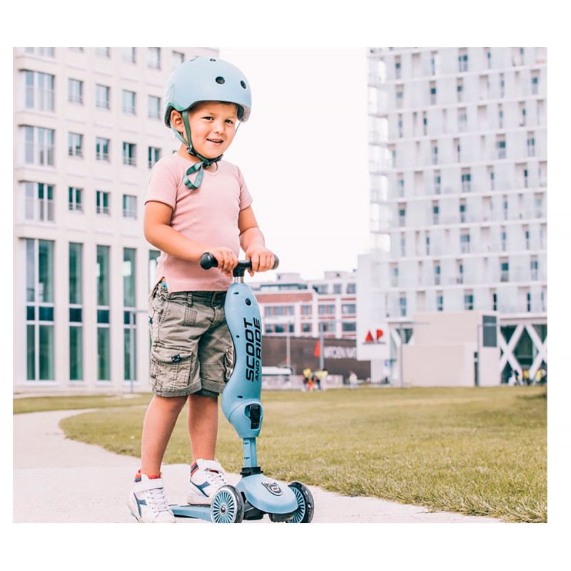Casco Infantil con Luz Mediano Steel Scoot & Ride