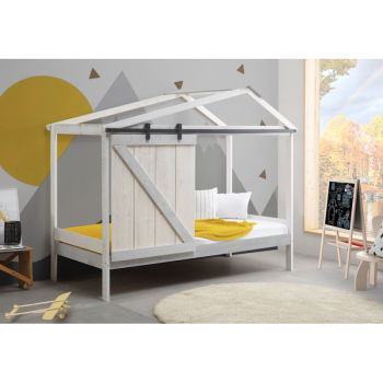 Cama cabaña montessori de 70x140 cm en beige y arena INDY